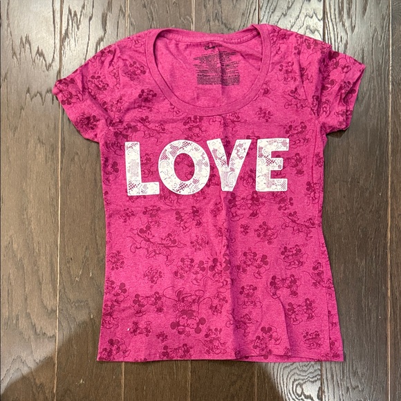 Disney Tops - Disney Pink 'Love' Mickey Mouse Tee